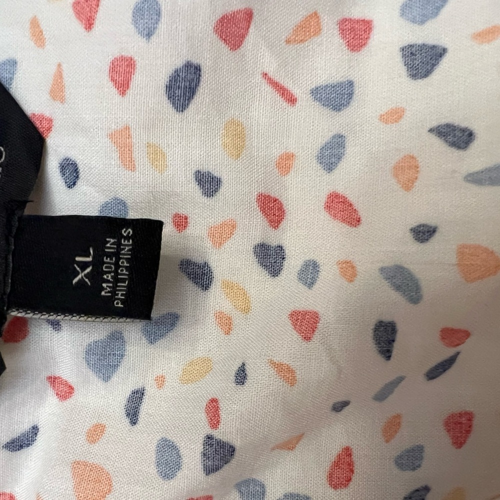Banana Republic Terrazzo Dotted Button Down Babydoll Dress Size XL - Picture 6 of 9